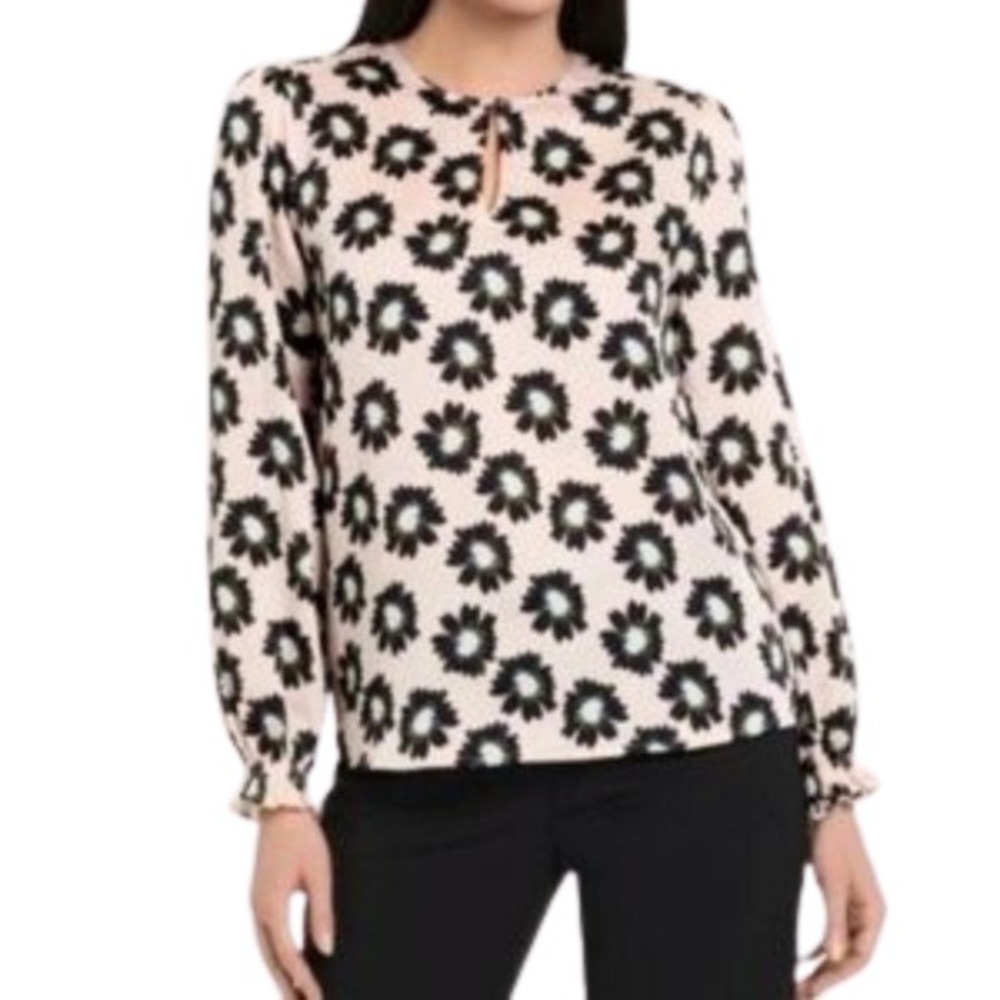 TED BAKER Women's Pink Floral Long Sleeve Blouse |‎ X-Small